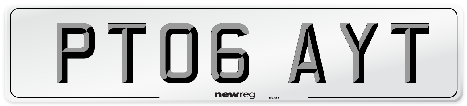 PT06 AYT Number Plate from New Reg